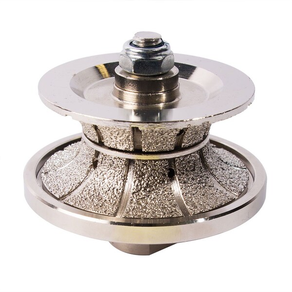 Specialty Diamond 3/4 Inch Full Bullnose Vacuum Brazed Diamond Profile Wheel with 5/8 Inch-11 Female Threads V20FBPW - main